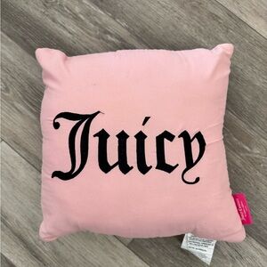 Juicy Couture Pink Pillow with Black Lettering